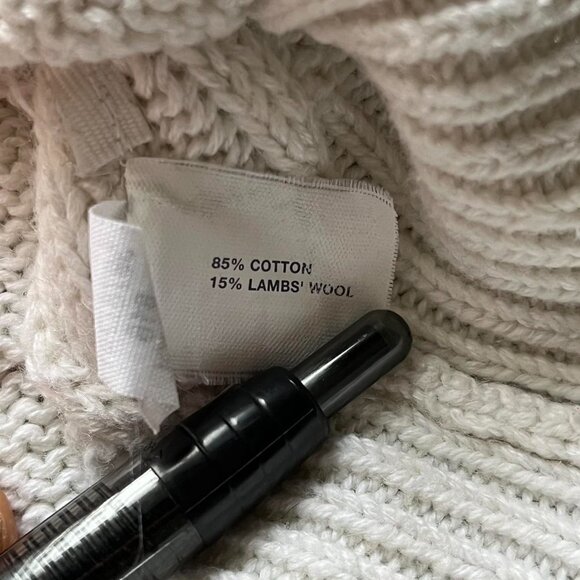 Gap Sweater Womens Small White Cable Knit Long Sleeve Cowl Neck Cotton/Wool Chic - Picture 3 of 7